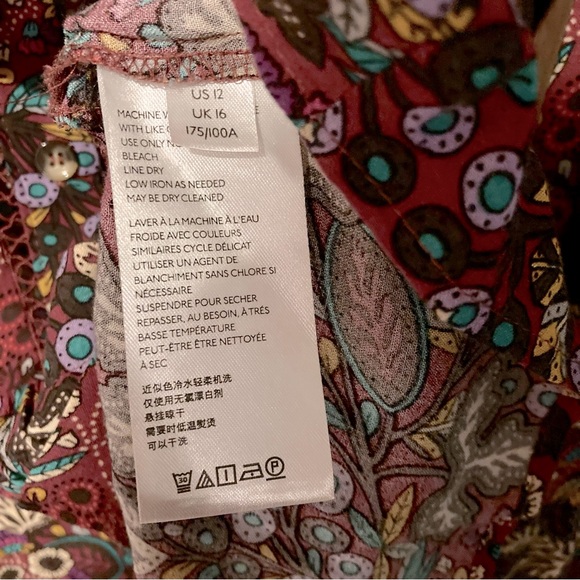 Anthro Maeve Boho Janie Peasant Blouse SZ 12 - Picture 8 of 13